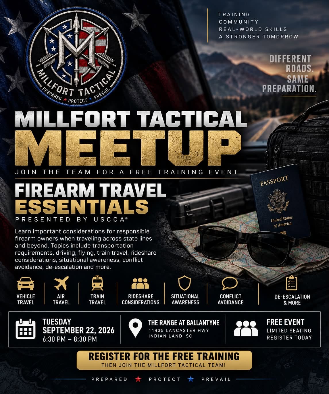 Millfort Tactical Meetup — Firearm Travel Essentials, September 22, 2026