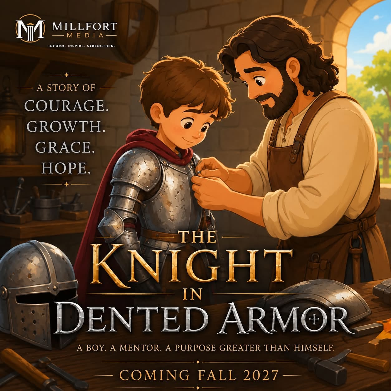 The Knight in Dented Armor, a Millfort Media story coming Fall 2027